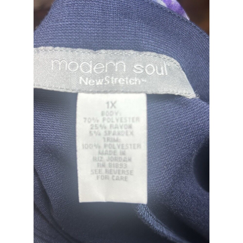 Modern Soul Women’s 1X Navy Stretch Pants Side Pockets 31in Inseam 18.5 Waist - Picture 8 of 8
